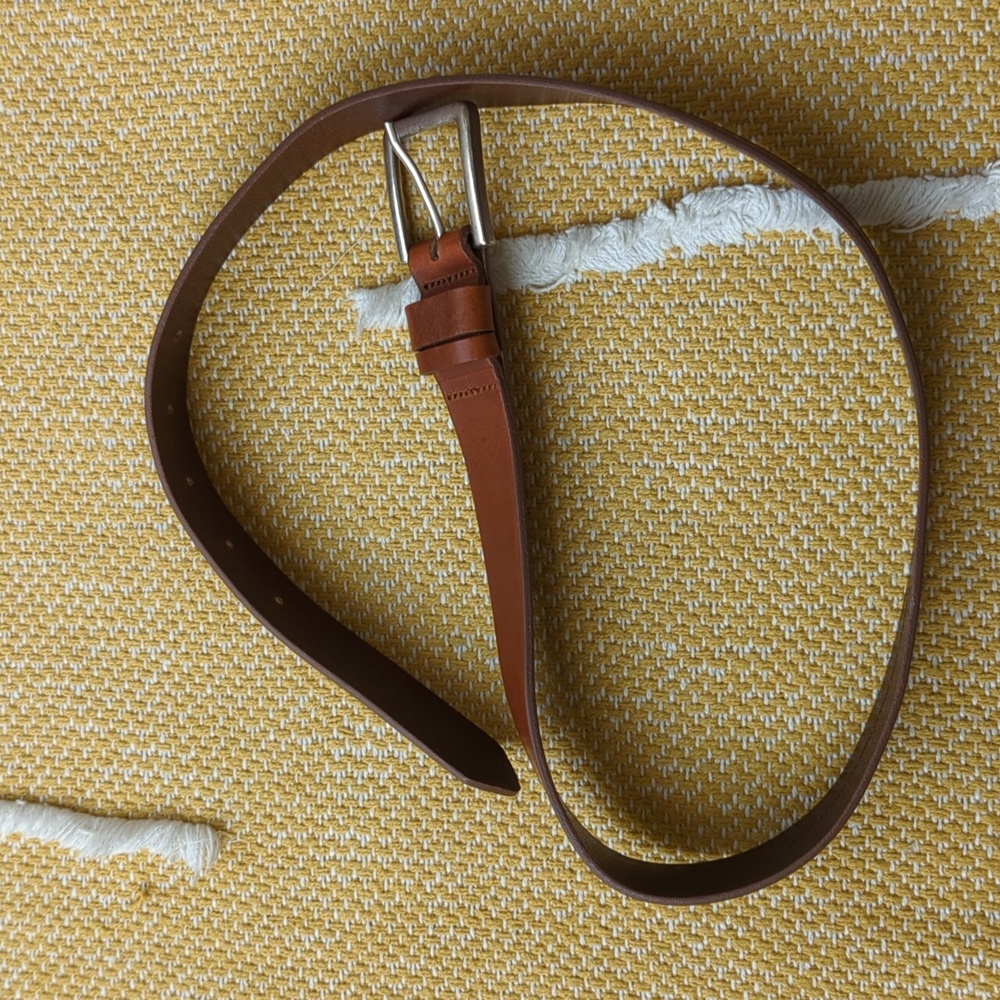 H&M Brown Leather Belt Size Small Fits Approx 28 Waist